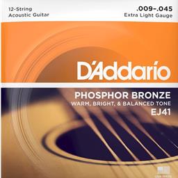 D'Addario 09-45 Extra Light 12-String, Phosphor Bronze Acoustic Guitar Strings