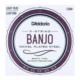D'Addario  EJ60+ 5-String Banjo Strings, Nickel, Light Plus, 9.5-20