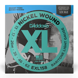 D'Addario 13-62 Light Baritone, XL Nickel Electric Guitar Strings
