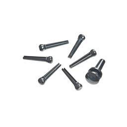 D'Addario Injected Molded Bridge Pins with End Pin, Set of 7, Ebony