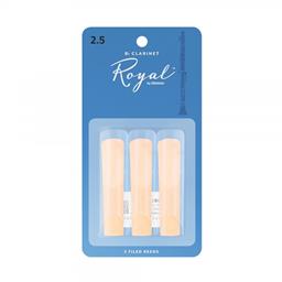 Rico Royal Bb Clarinet Reeds, Strength 2.5, 3-pack