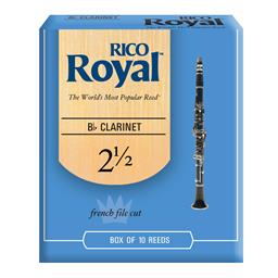 Rico Royal Bb Clarinet Reeds, Strength 2.5, 10-pack
