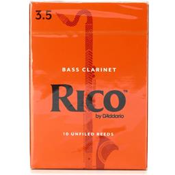 Rico Bass Clarinet Reeds, Strength 3.5, 10 Pack