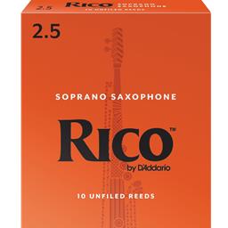 Rico Soprano Sax Reeds, Strength 2.5, 10-pack