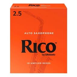 Rico Alto Sax Reeds, Strength 2.5, 10-pack