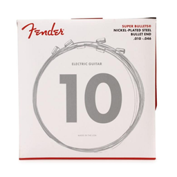 Fender Super Bullet® Strings, Nickel Plated Steel, Bullet End, 3250R Gauges .010-.046, (6)