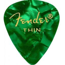 Fender Premium Celluloid 351 Shape Picks, Thin, Green Moto, 12-Pack