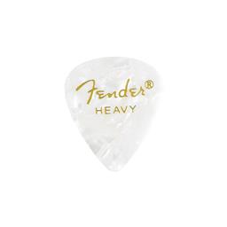 Fender Premium Celluloid 351 Shape Picks, Heavy, White Moto, 12-Pack