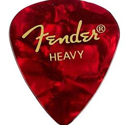 Fender Premium Celluloid 351 Shape Picks, Heavy, Red Moto, 12-Pack