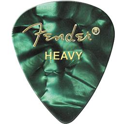Fender Premium Celluloid 351 Shape Picks, Heavy, Green Moto, 12-Pack