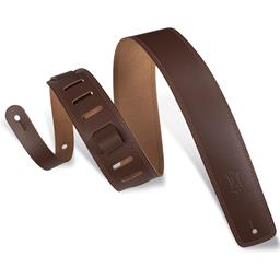 LEVY'S 2 1/2" Wide Brown Genuine Leather Guitar Strap.