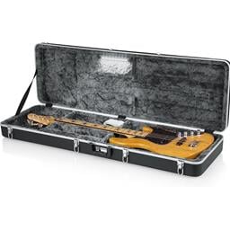 Gator Cases Molded Plastic Guitar Case for Electric Bass Guitars with Built-in LED Light