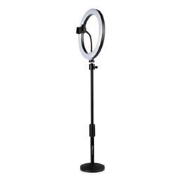 Gator Cases 10-Inch LED Desktop Ring Light Stand with Phone Holder and Compact Weighted Base