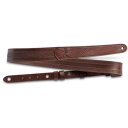 Taylor Slim Vegan Leather Strap,Chocolate Brown Engraving,1.50",Embossed Logo