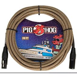 PigHog 20' XLR Tuscan Brown Woven Mic Cable