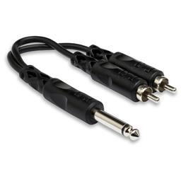 Hosa Y cable, 1/4 inch male to 2 RCA male