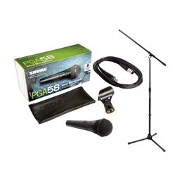 Shure PGA58 Dynamic Microphone Bundle with Stand and Cable