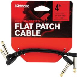 D'Addario Flat Patch Cable, 4in Offset Right Angle, Twin PK