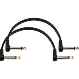 D'Addario Flat Patch Cable, 6in Offset Right Angle, Twin PK