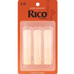 Rico Bass Clarinet Reeds, Strength 2, 3-Pack