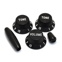 All Parts Knob Set Strat Black