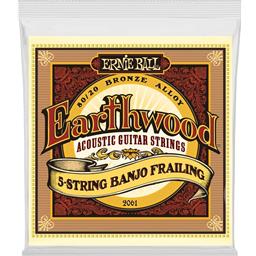 Ernie Ball Earthwood 5-String Banjo Frailing Loop End 80/20 Bronze Acoustic Guitar Strings - 10-24 Gauge