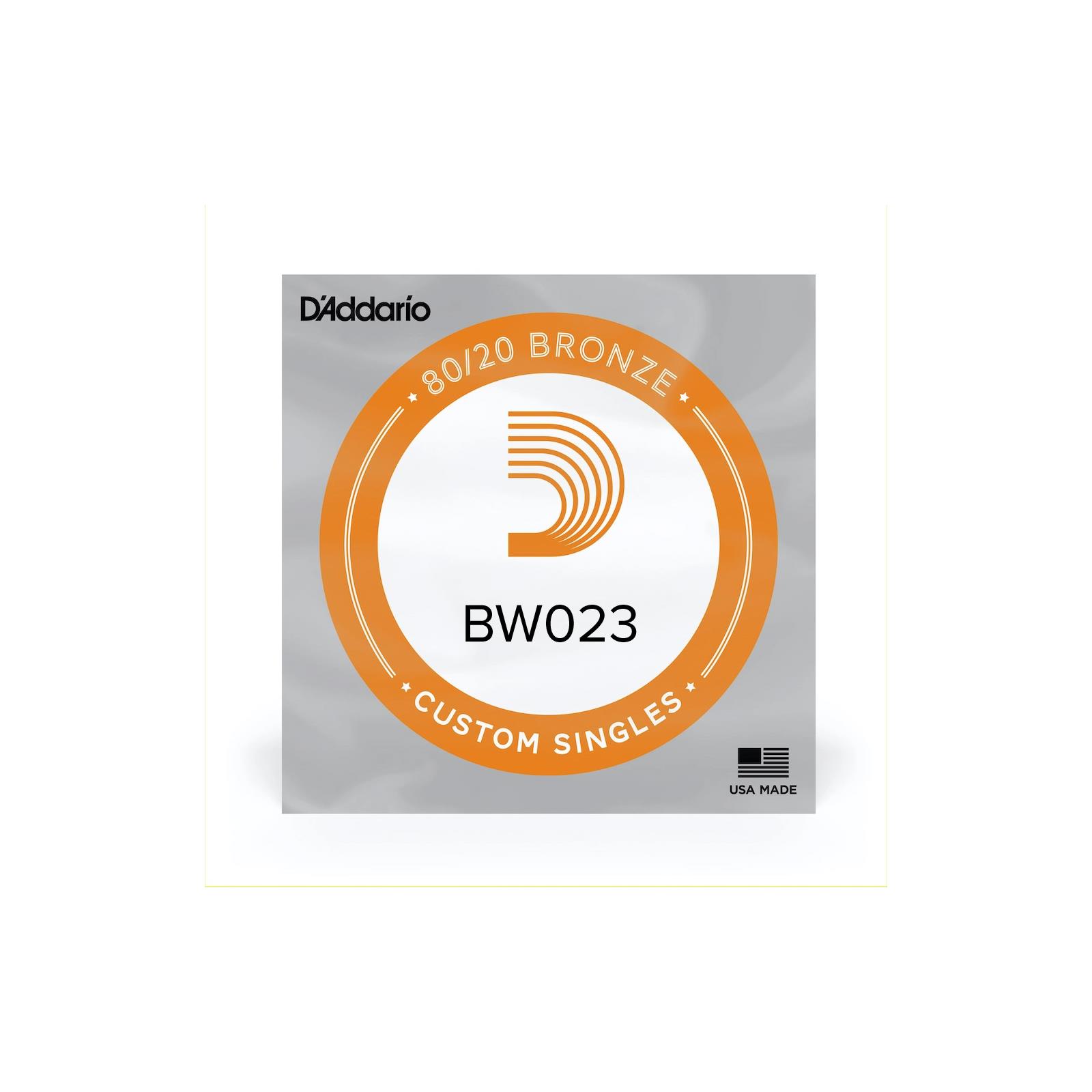 D'Addario BW023 Bronze Wound Acoustic Guitar Single String, .023