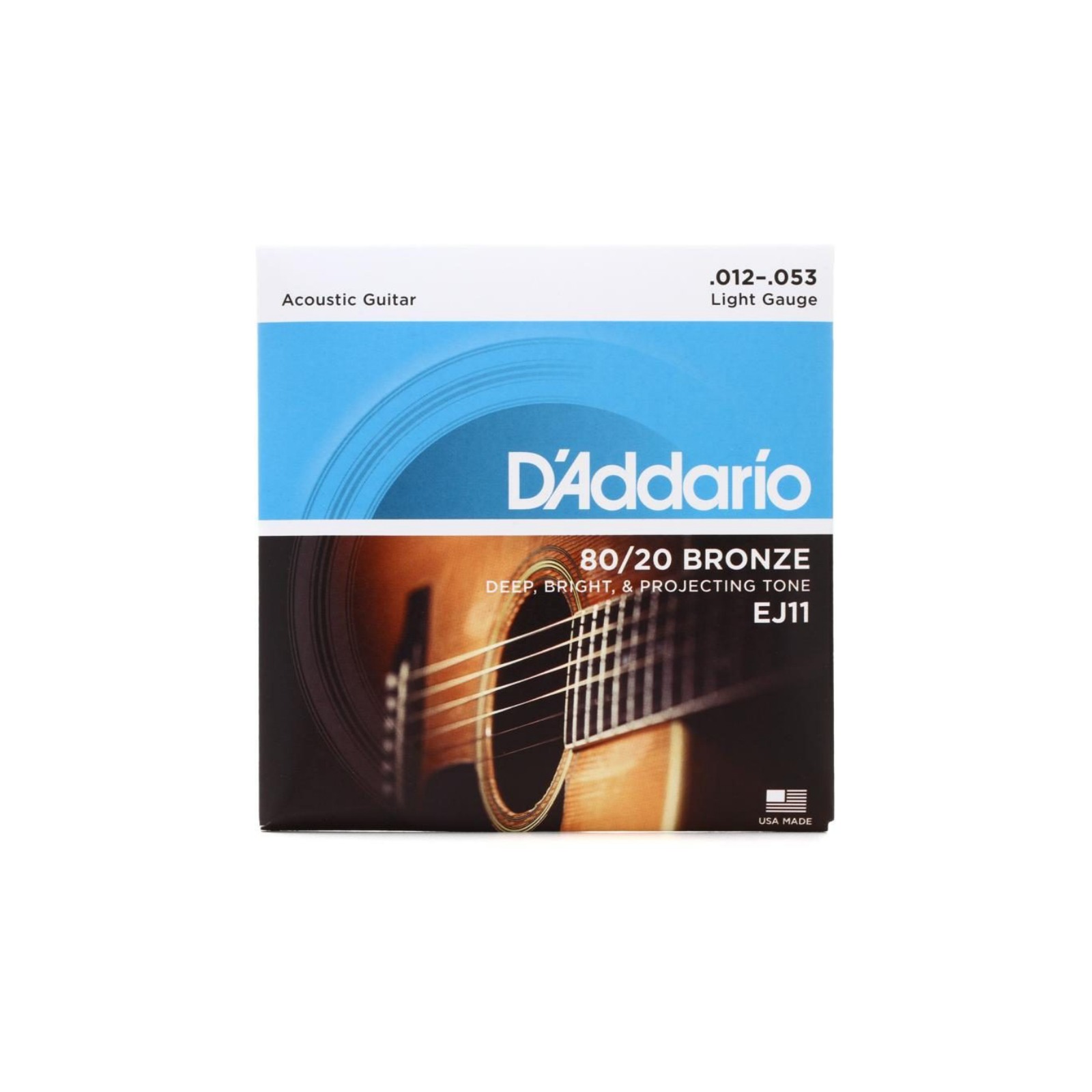 D'Addario 12-53 Light, 80/20 Bronze Acoustic Guitar Strings