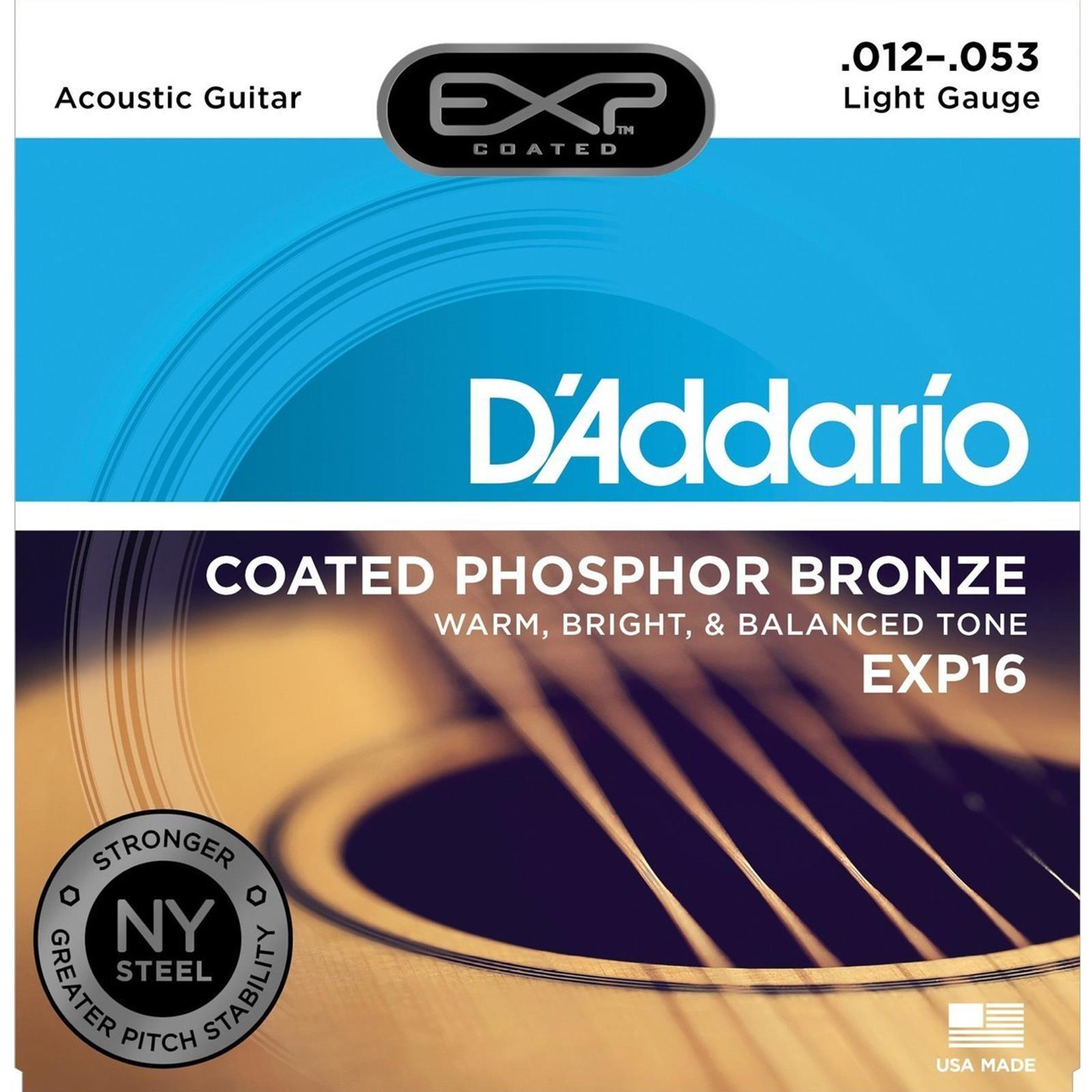 D'Addario 12-53 Light, Phosphor Bronze Acoustic Guitar Strings