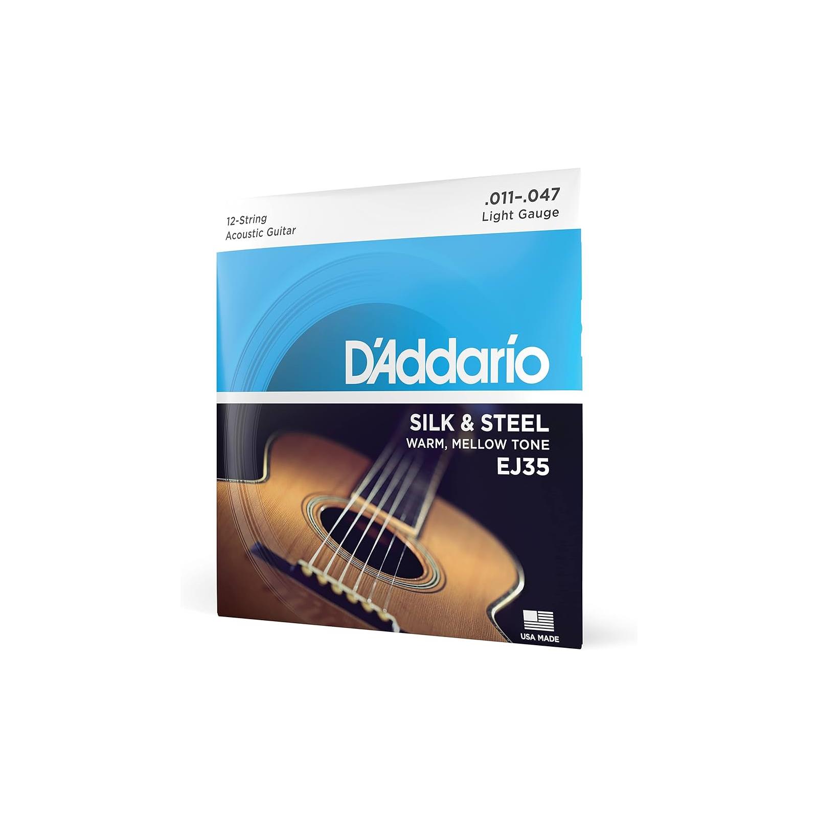 D'Addario 11-47 Light 12-String, Silk & Steel Acoustic Guitar Strings