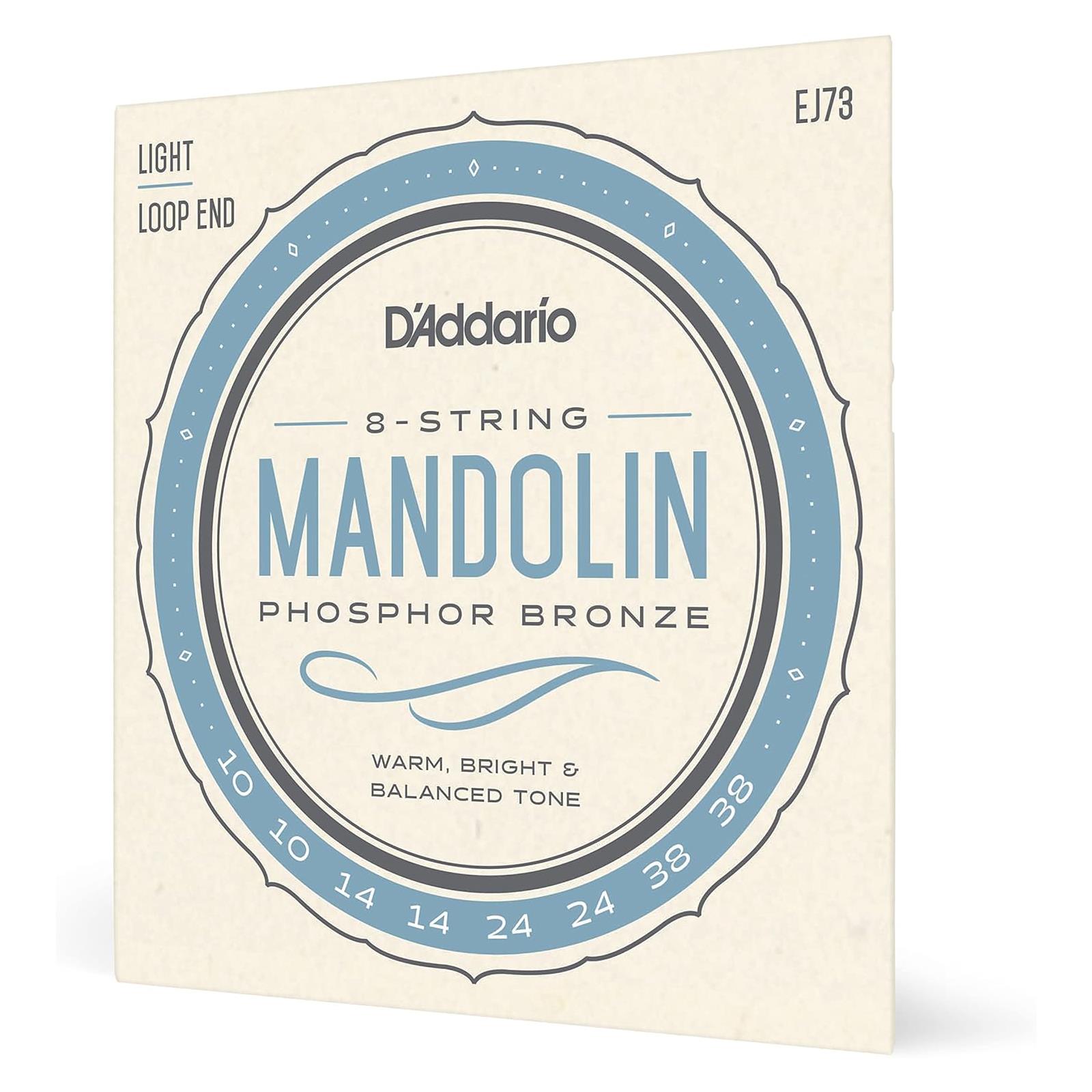 D'Addario EJ73 Mandolin Strings, Phosphor Bronze, Light, 10-38