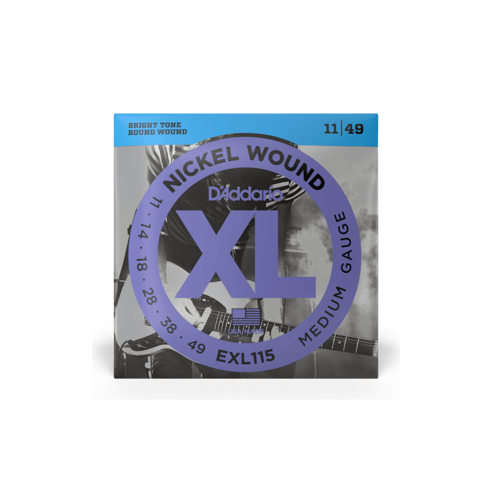 D'Addario 11-49 Medium, XL Nickel Electric Guitar Strings
