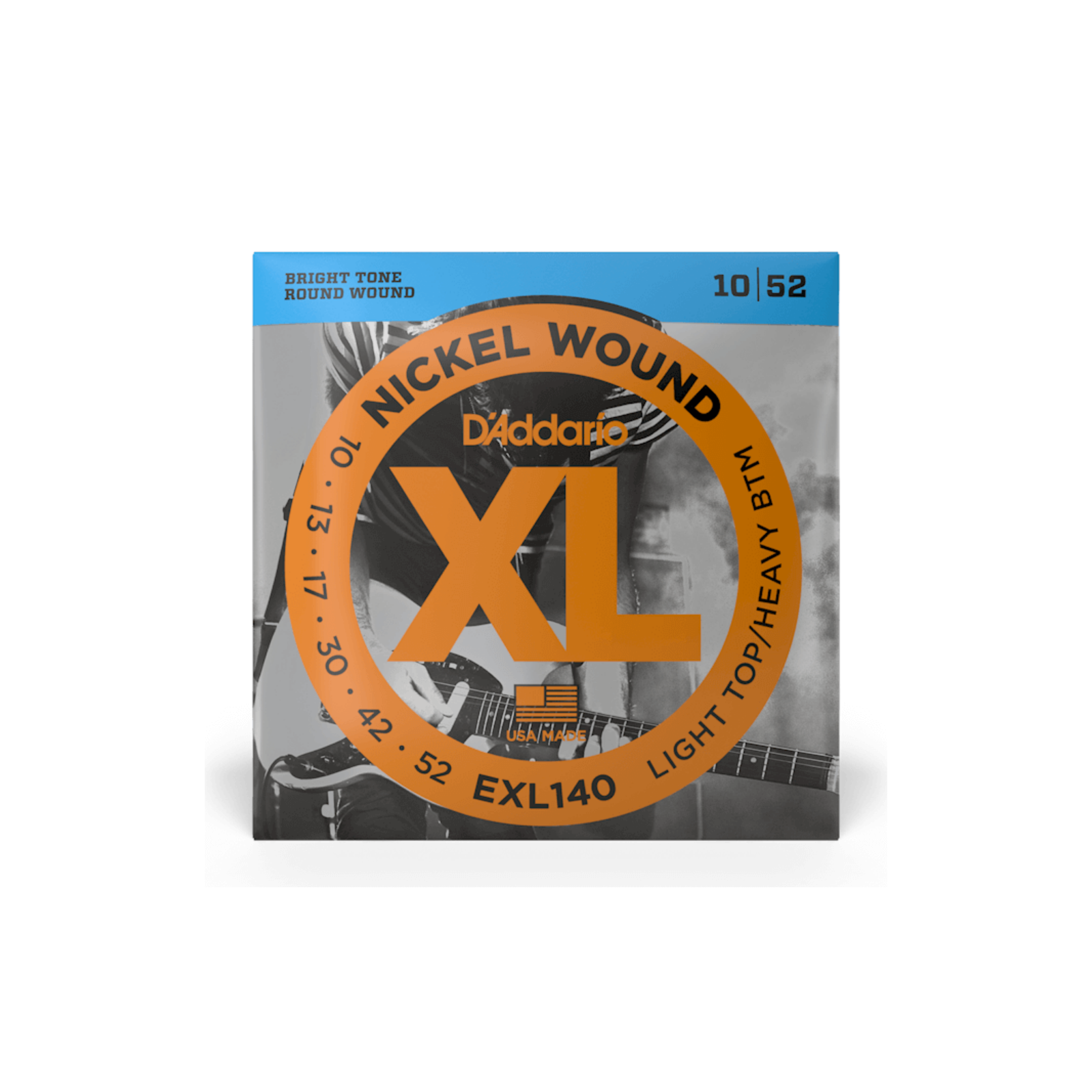 D'Addario 10-52 Light Top/Heavy Bottom, XL Nickel Electric Guitar Strings