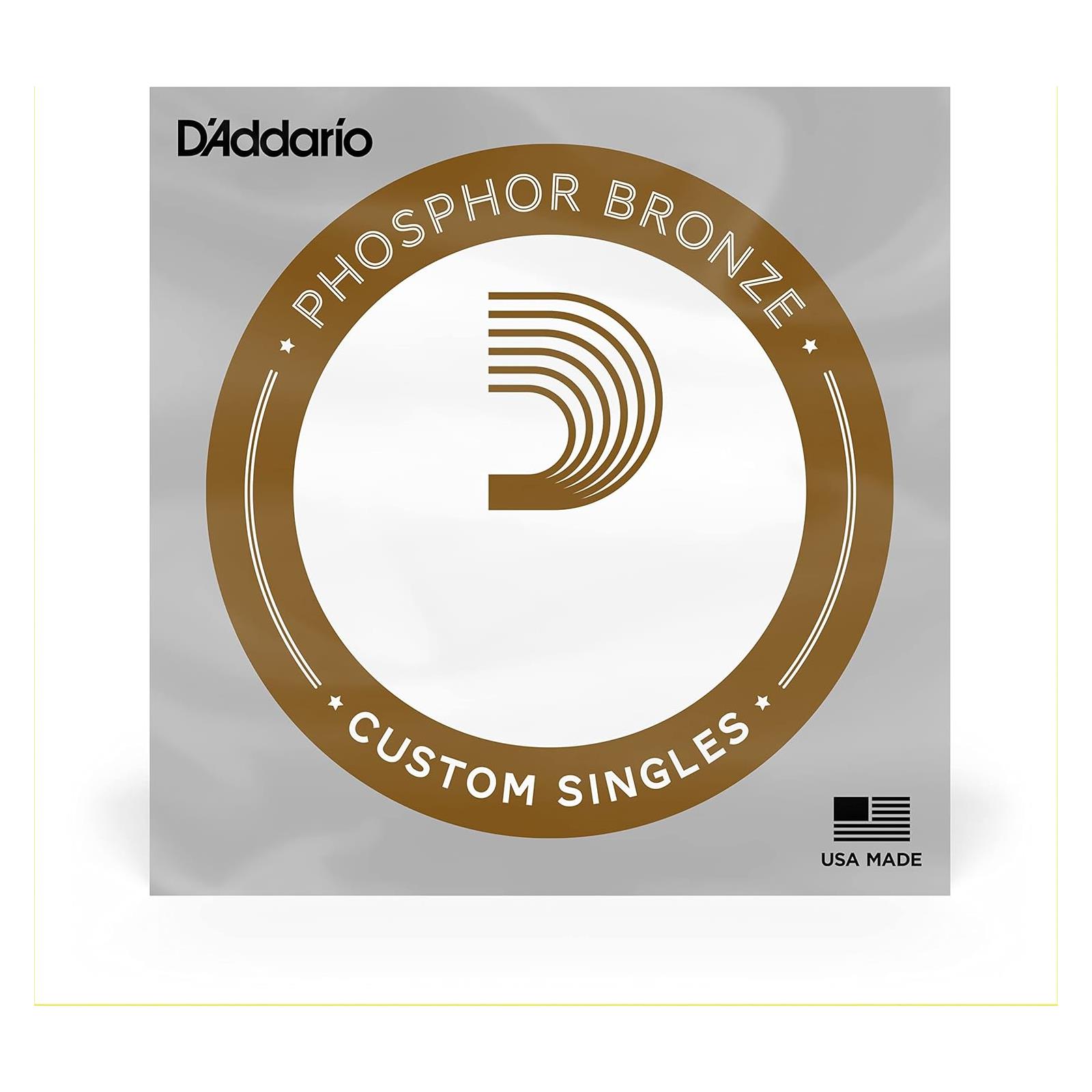 D'Addario PB034 Phosphor Bronze Wound Acoustic Guitar Single String, .034
