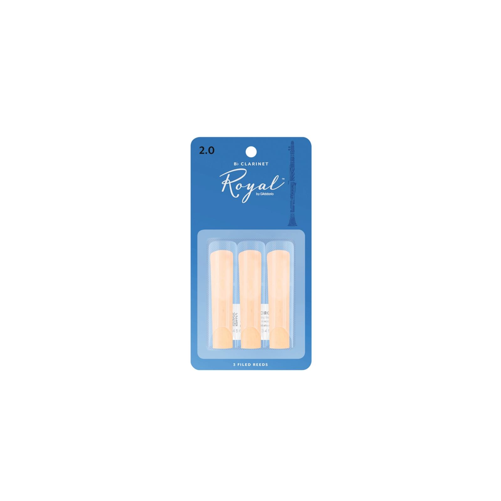 Rico Royal Bb Clarinet Reeds, Strength 2, 3-pack
