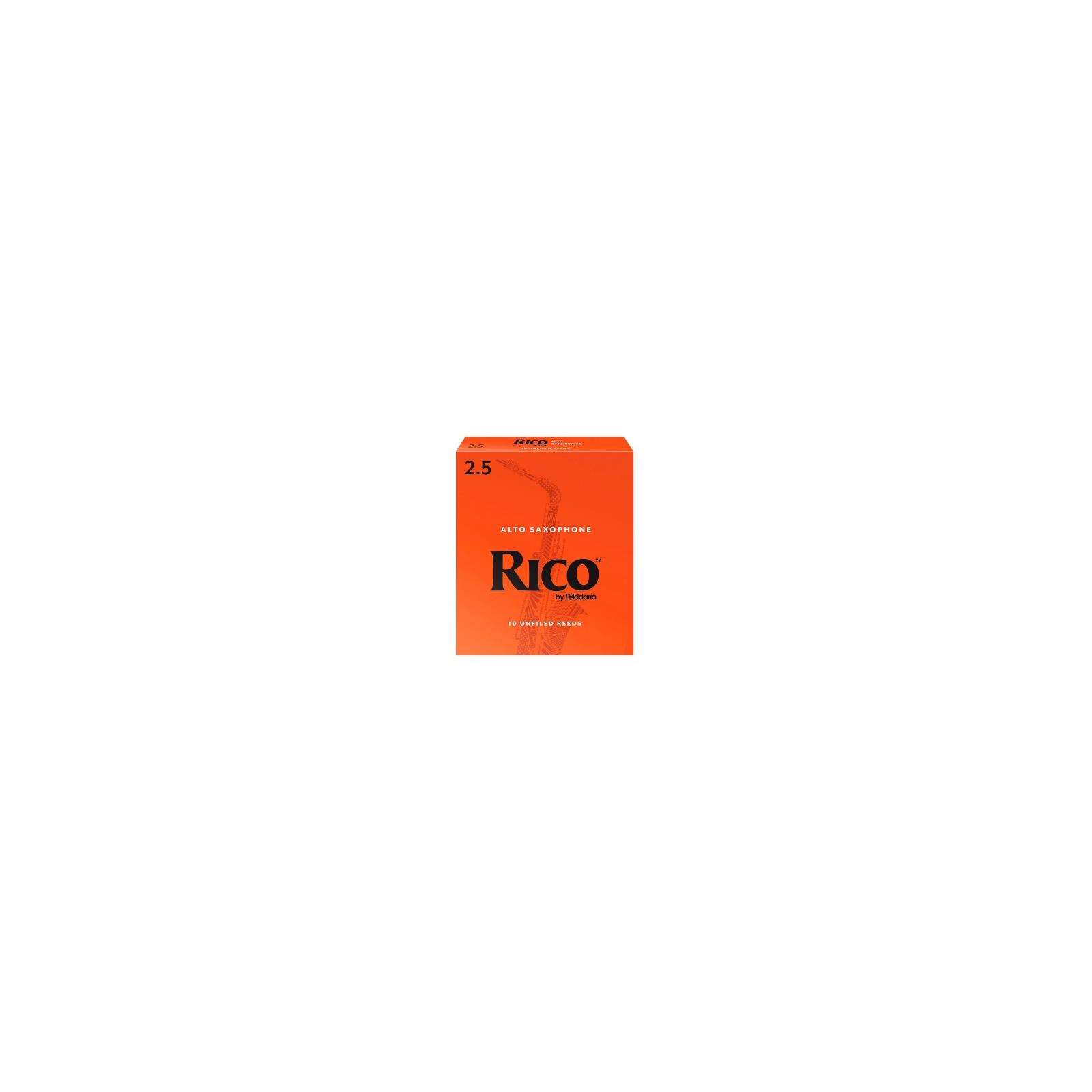 Rico Alto Sax Reeds, Strength 2.5, 10-pack