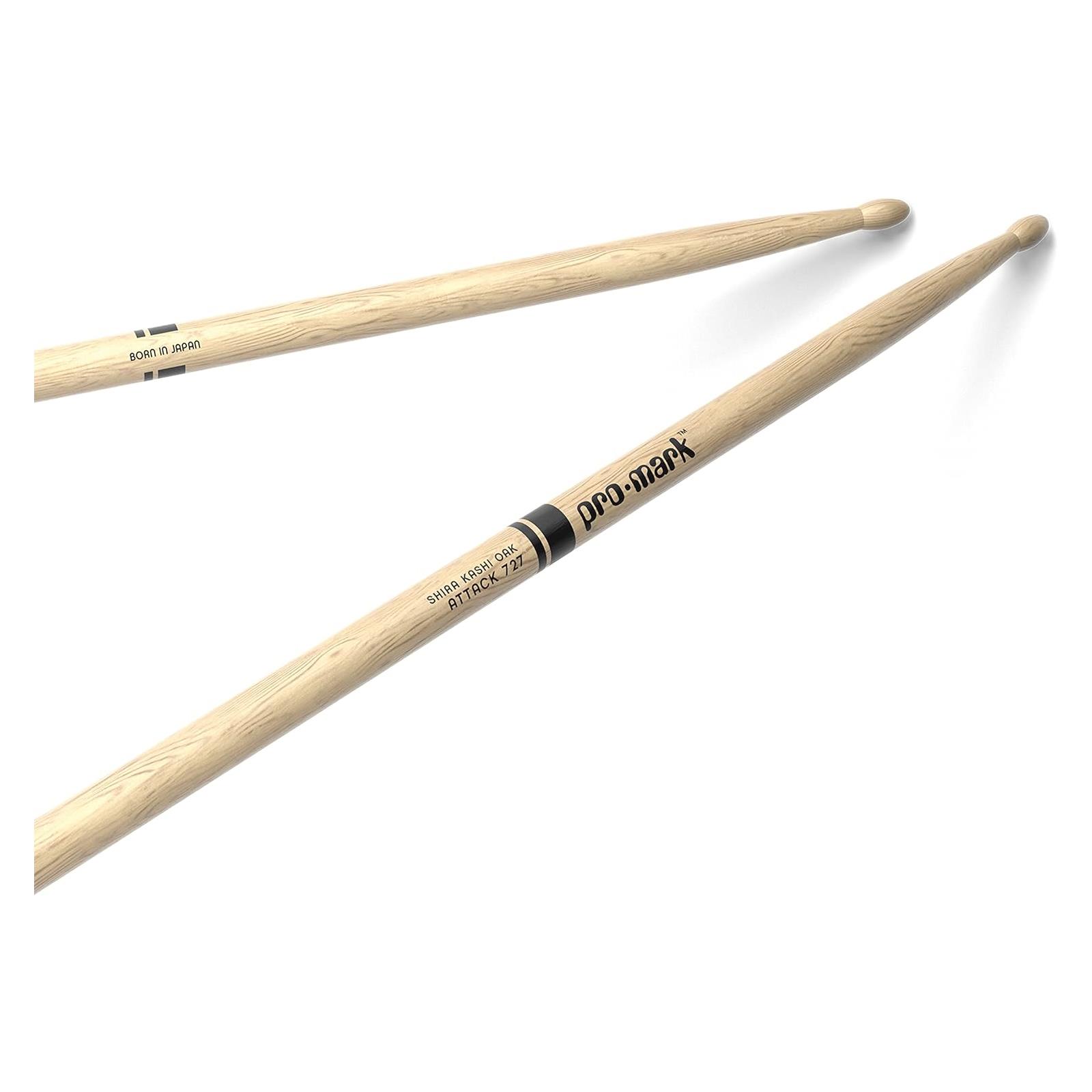 Pro Mark Classic Attack 727 Shira Kashi Oak Drumstick, Oval Wood Tip