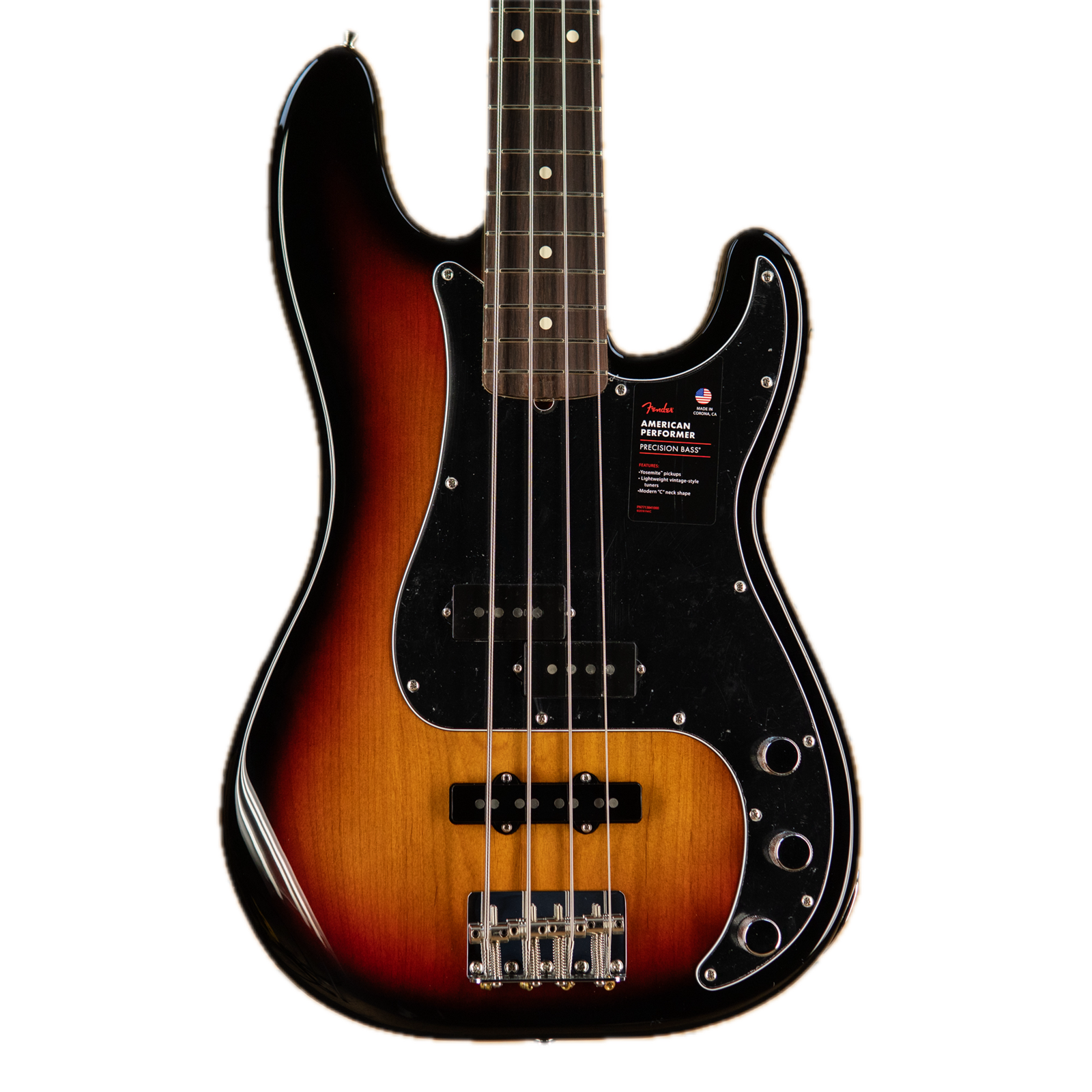 Fender American Performer Precision Bass, Rosewood Fingerboard, 3-Color Sunburst
