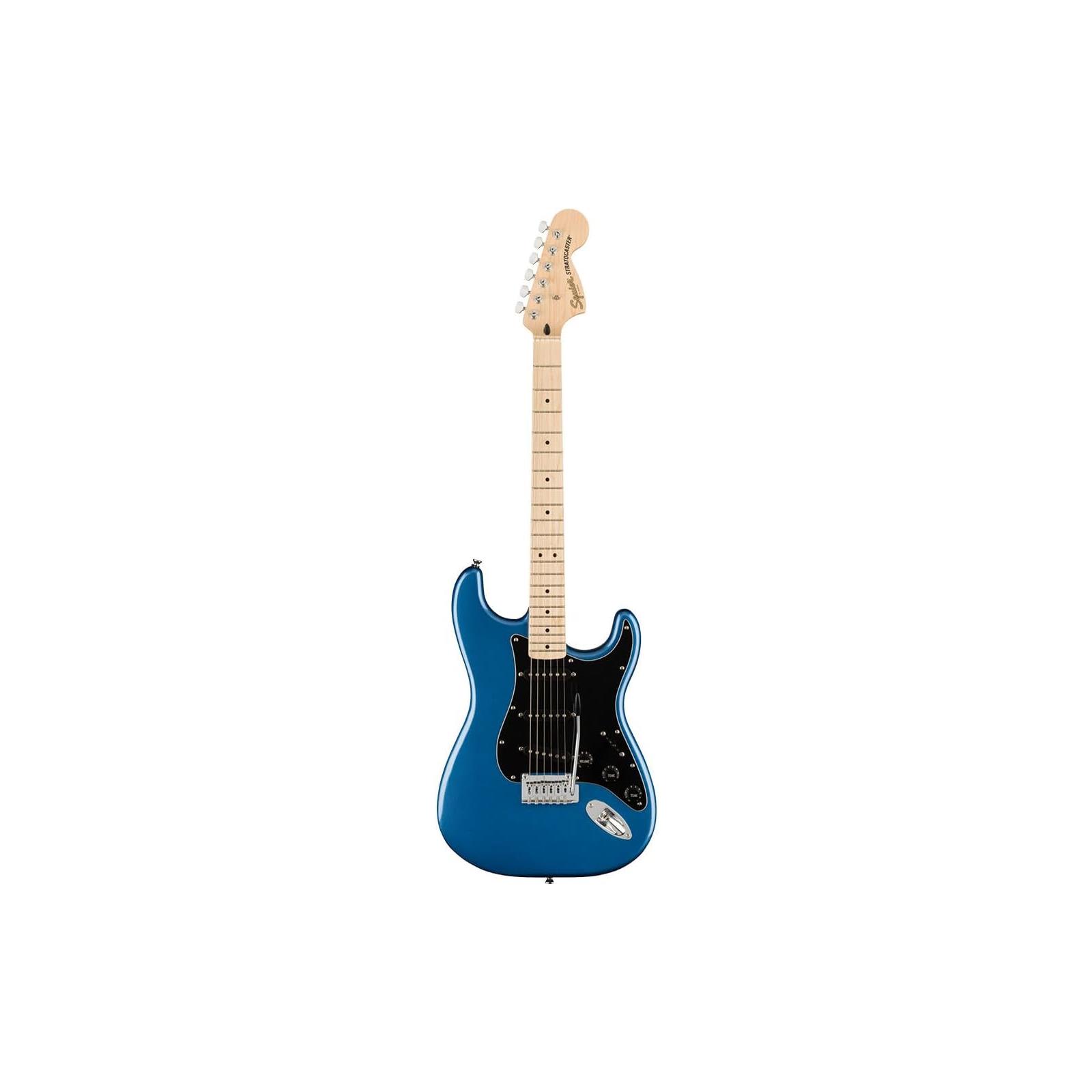 Squier Affinity Series Stratocaster, Maple Fingerboard, Black Pickguard, Lake Placid Blue