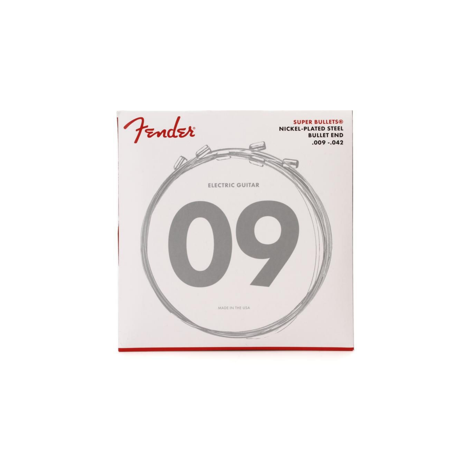 Fender Super Bullet® Strings, Nickel Plated Steel, Bullet End, 3250L Gauges .009-.042, (6)