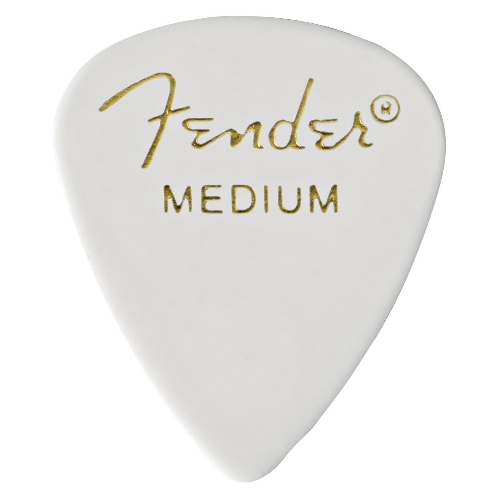 Fender Classic Celluloid, White, 351 Shape, Medium, 12 Count