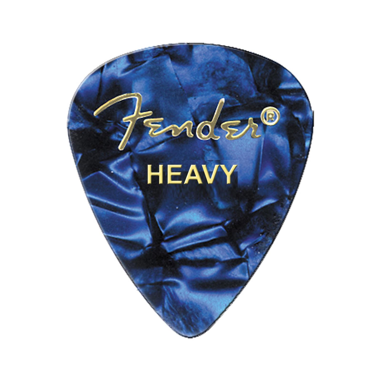 Fender Premium Celluloid 351 Shape Picks, Heavy, Blue Moto, 12-Pack