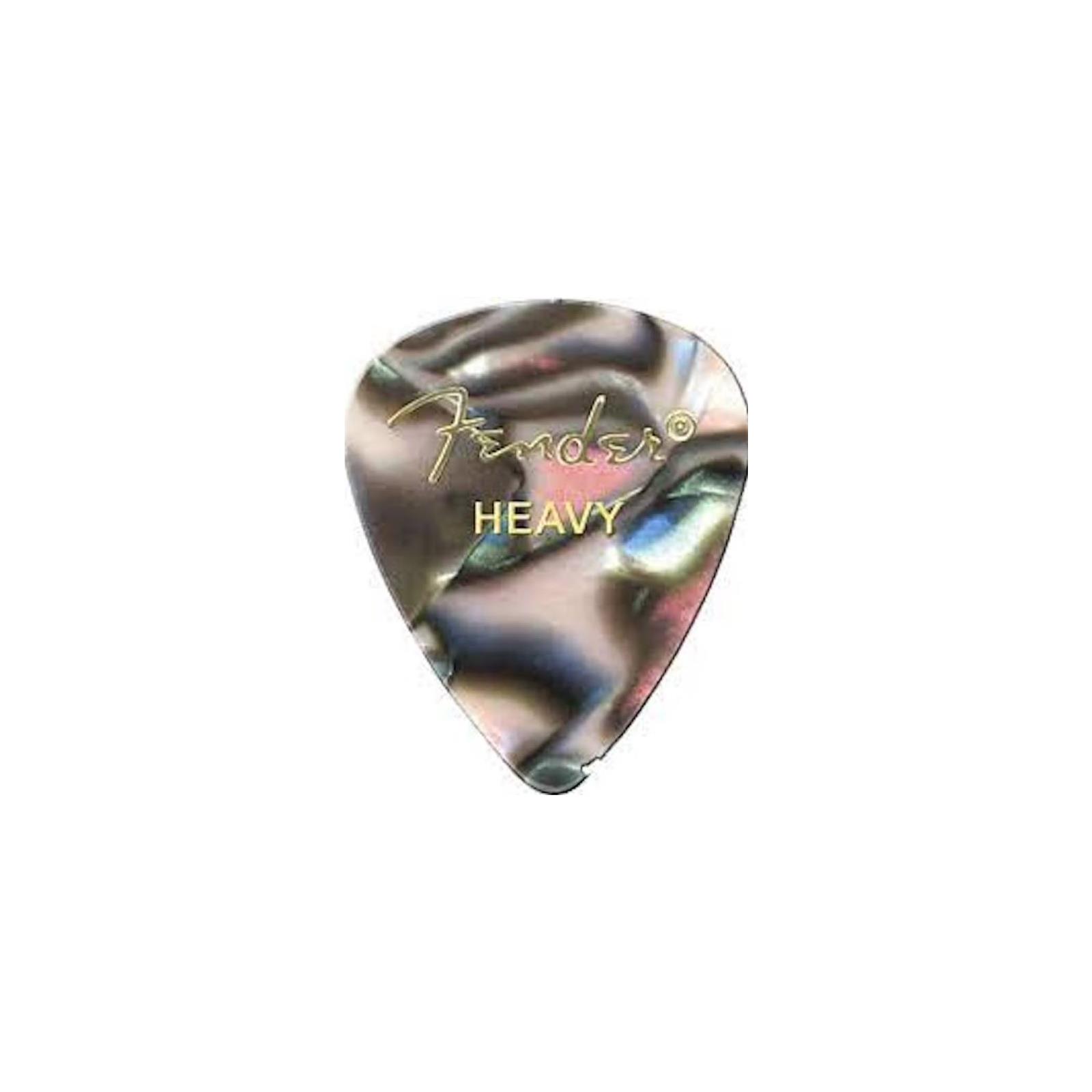 Fender Premium Celluloid 351 Shape Picks, Heavy, Abalone, 12-Pack
