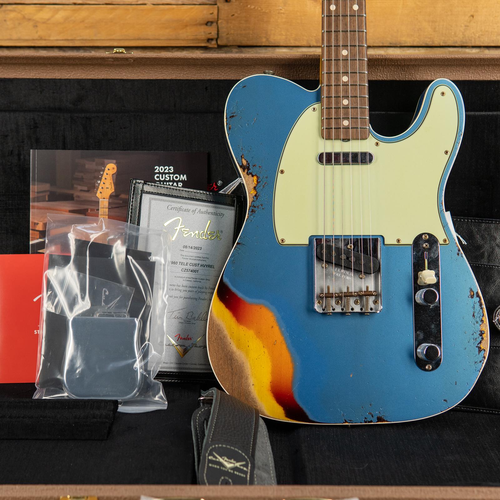 Fender Custom Shop 1960 Telecaster Relic, Rosewood Fingerboard, Aged Lake Placid Blue over Chocolate 3-Color Sunburst
