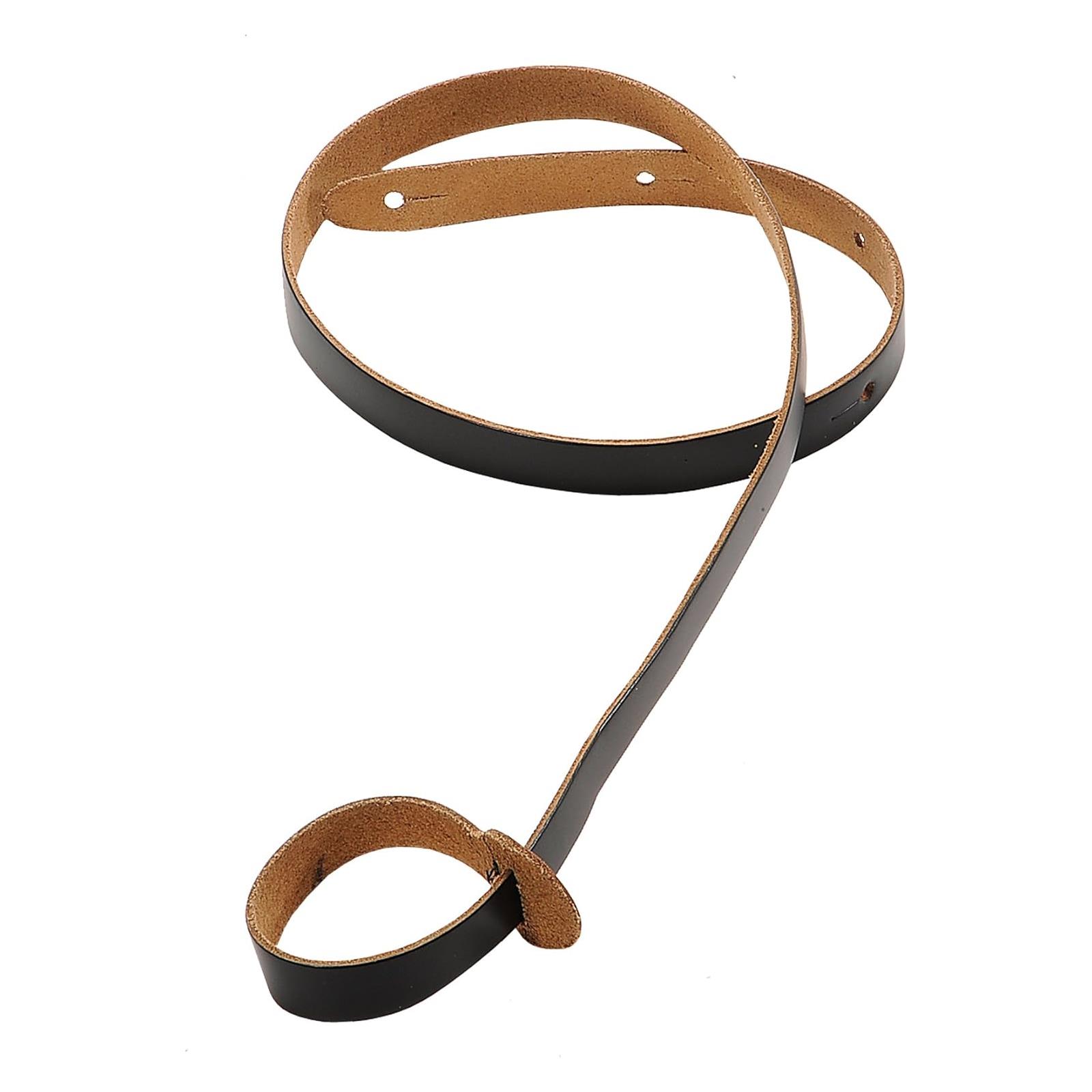 LEVY'S 3/4" Wide Black Genuine Leather Mandolin Strap.