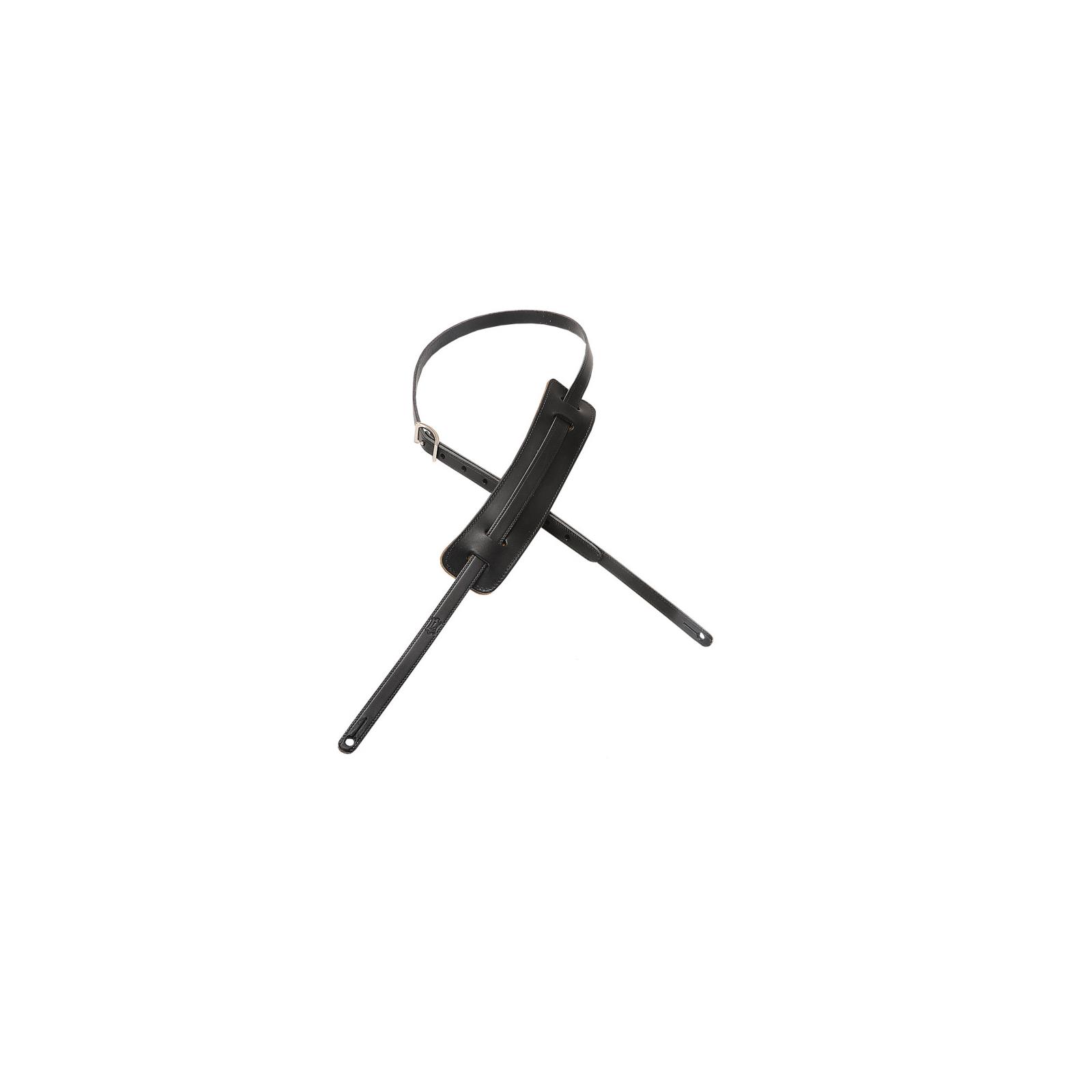 LEVY'S 5/8" Wide Black Veg-tan Leather Guitar Strap.