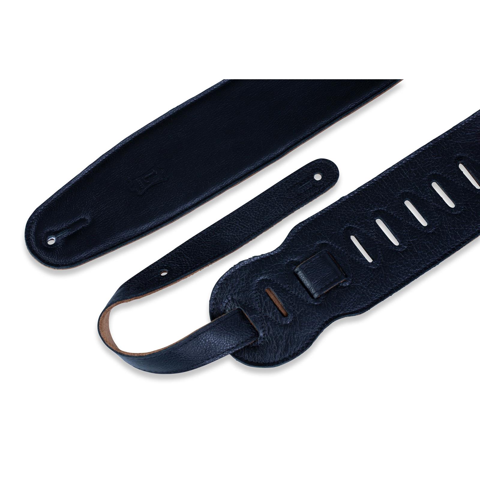 LEVY'S 3 1/2" Wide Black Garment Leather Bass Strap