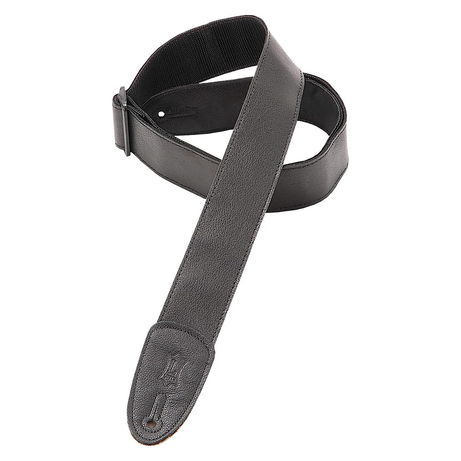LEVY'S 2" Wide Black Garment Leather Guitar Strap.