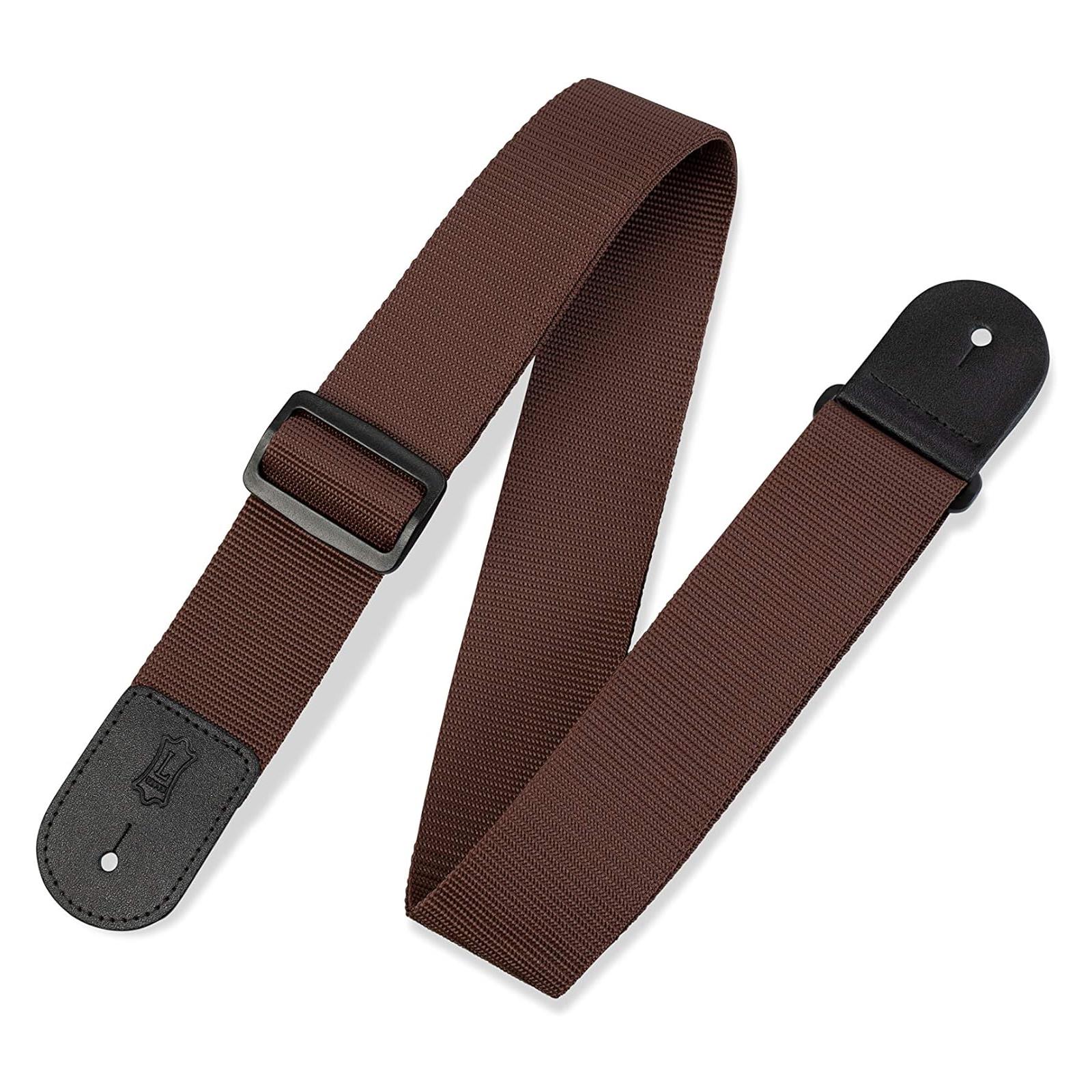 LEVY'S 2" Wide Brown Polypropylene Guitar Strap.