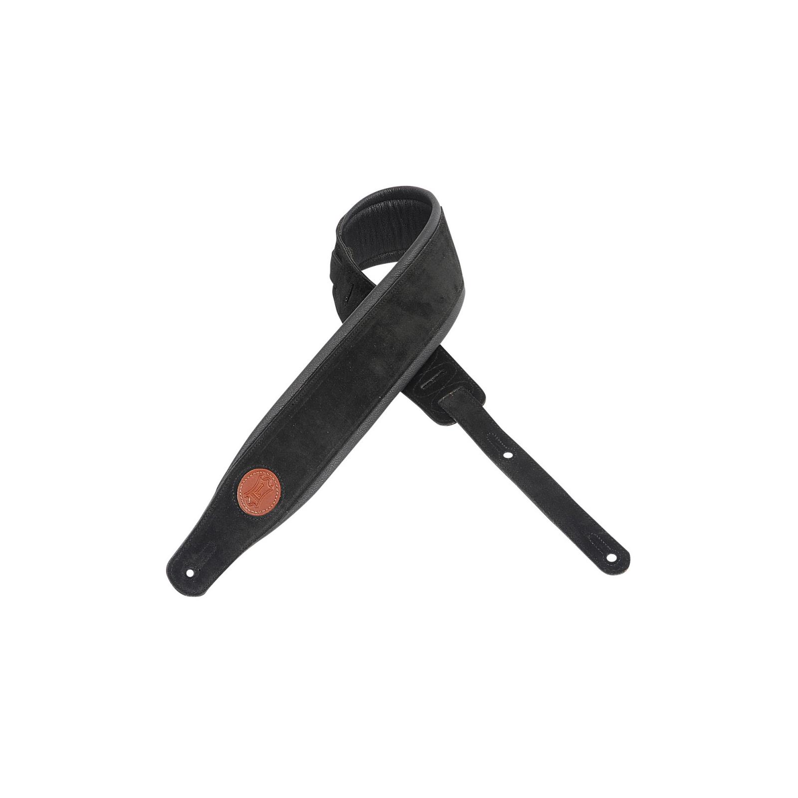 LEVY'S 3" Wide Black Suede Guitar Strap.